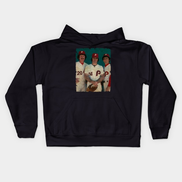 Mike Schmidt, Pete Rose, and Larry Bowa in Philadelphia Phillies Kids Hoodie by PESTA PORA